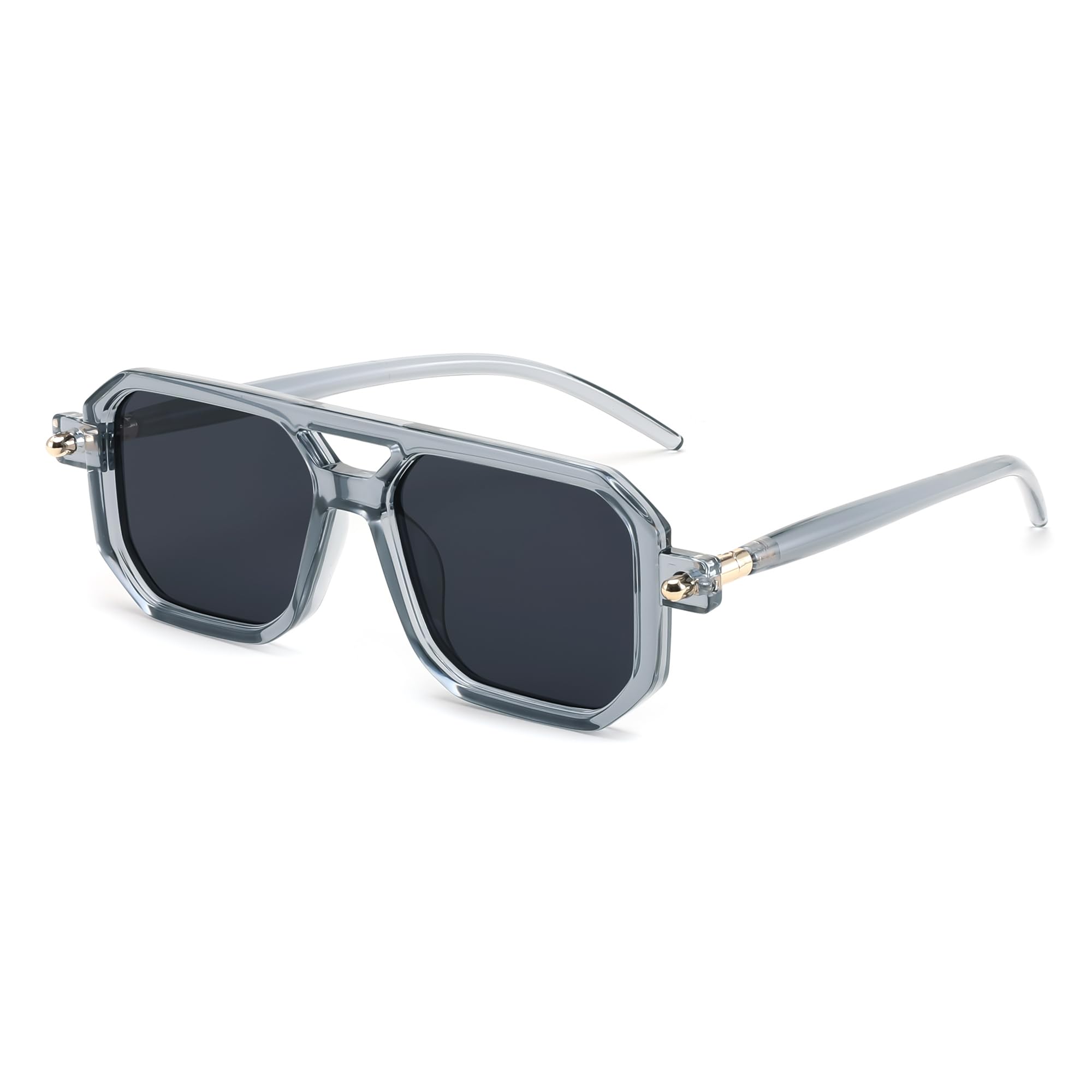 FEISEDY Vintage Square 70s Flat Aviator Sunglasses Women Men Classic Retro Stylish Frame UV400 Sunglasses B2622
