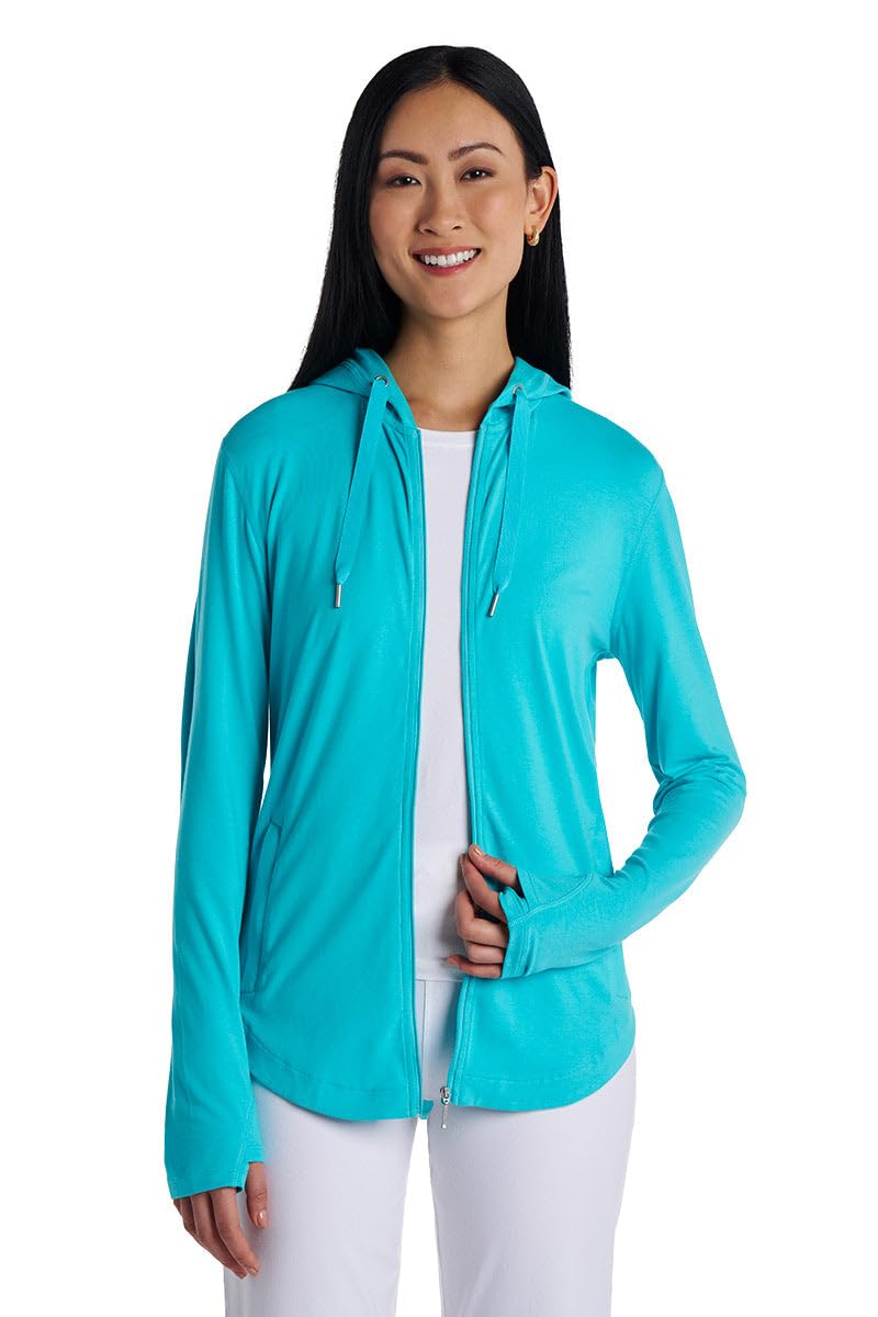 Coolibar Women's Zip-Up Hoodie - UPF 50+ Sun Protection - LumaLeo