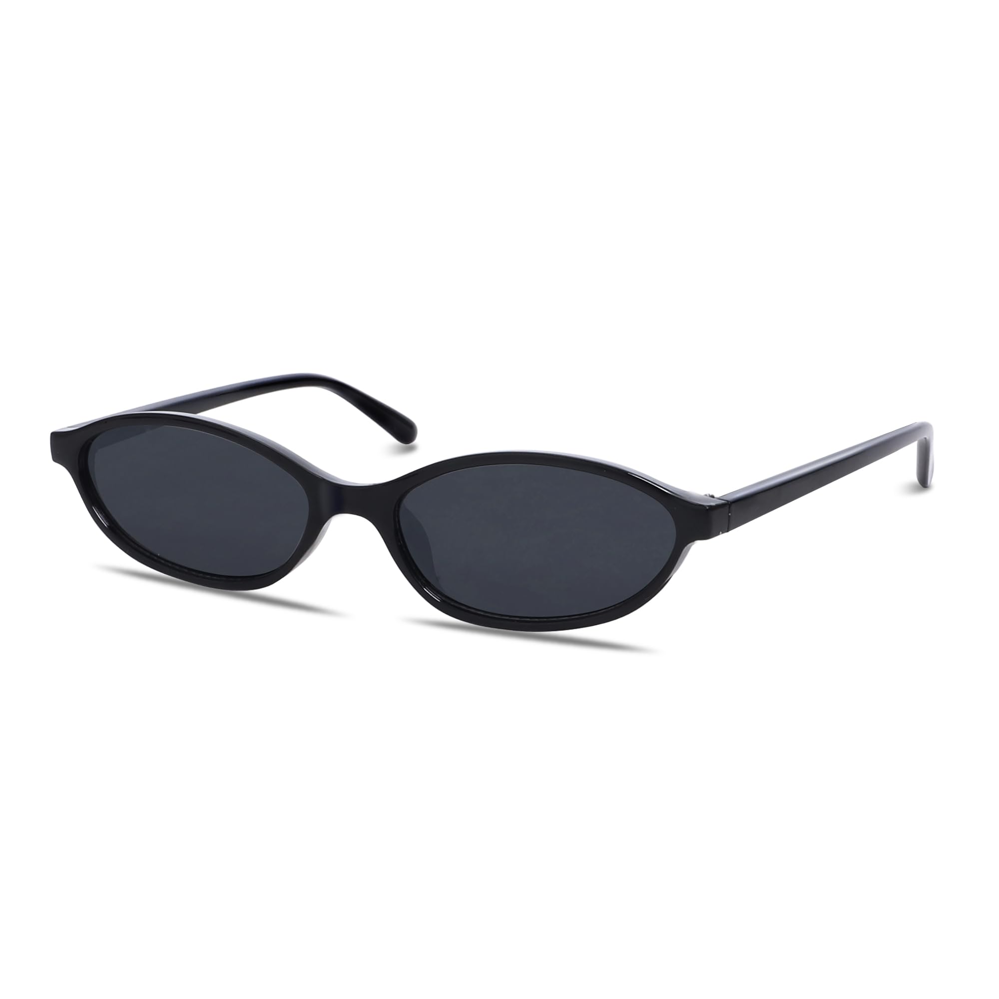 GUVIVI Retro Oval Sunglasses for Women Chic Cat Eye 90s Sunnies Lightweight Narrow Shades Trendy UV protection Sun Glasses