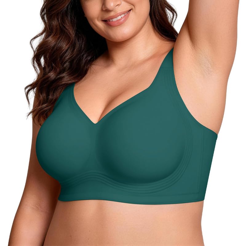 ProKloud Jelly Bras for Women No Underwire Wireless Bra with Support and Lift Full Coverage Plus Size Comfy Seamless Bra