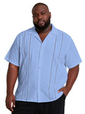 Yuyapu Big and Tall Guayabera Shirt for Men – Cuban Short Sleeve Button Up Summer Office & Beach Dress Shirt