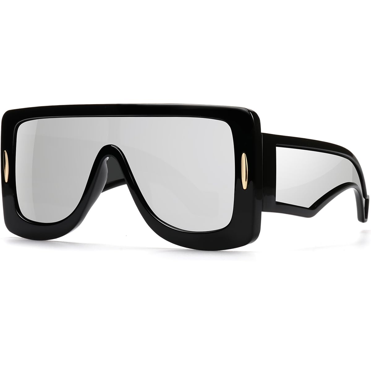 GFUIARA Trendy Anagram Mask Sunglasses for Women Men Oversized Flat Top Fashion Shield Sun Glasses UV Protection Sunnies