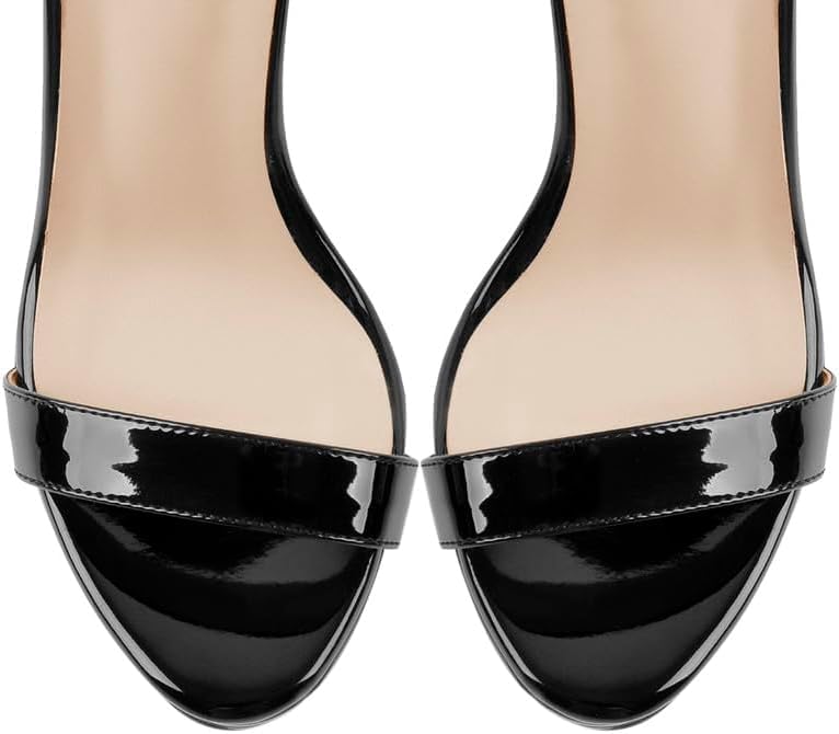 onlymakerheels Platform Stiletto High Heels for Women, Round Open Toe Ankle Strap Sexy Heeled Sandals for Wedding Party Dress