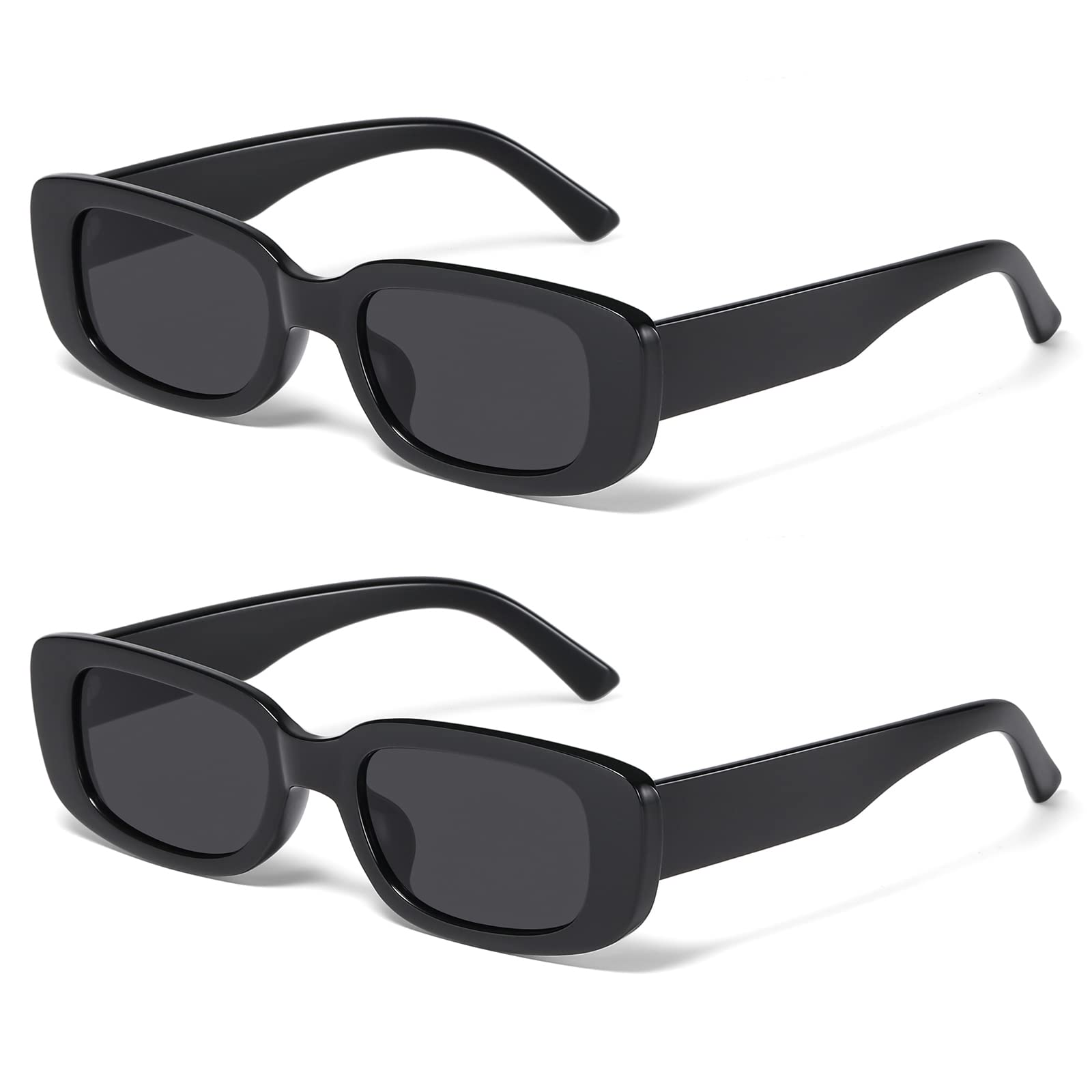 JASPIN Rectangle Sunglasses for Women Men Trendy Y2k Retro 90s Sun Glasses UV Protection Cool Square Frame