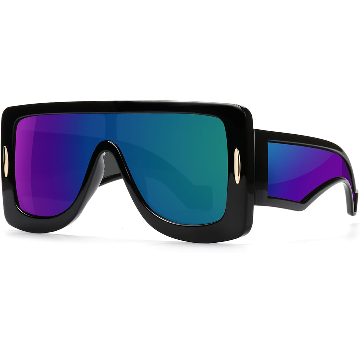 GFUIARA Trendy Anagram Mask Sunglasses for Women Men Oversized Flat Top Fashion Shield Sun Glasses UV Protection Sunnies