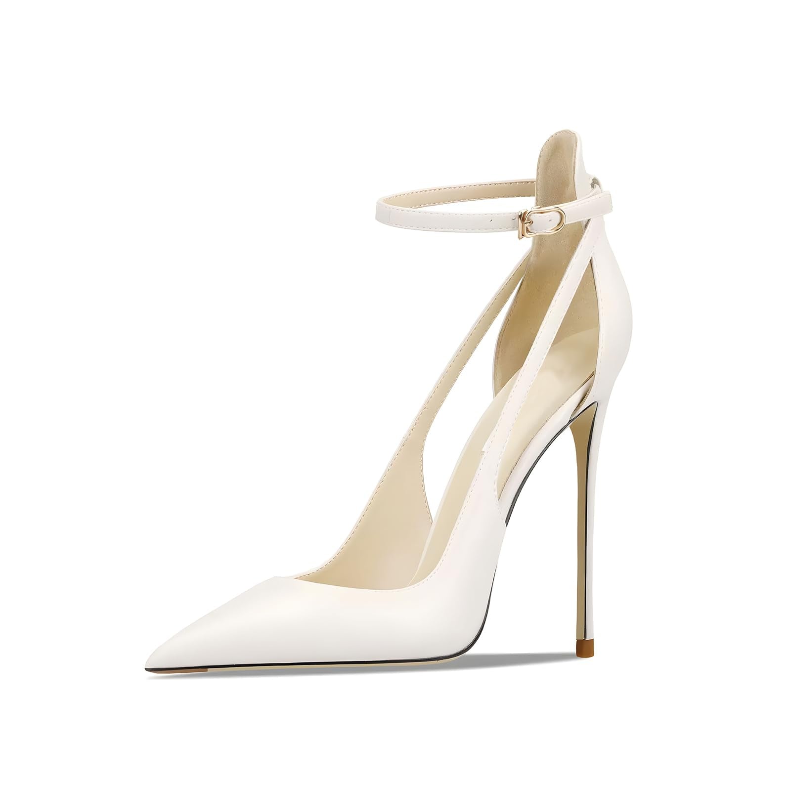 Qunvngutui Women's Pointed-Toe Bag-Toe Strappy High-Heeled Shoes Sexy Stiletto Pumps