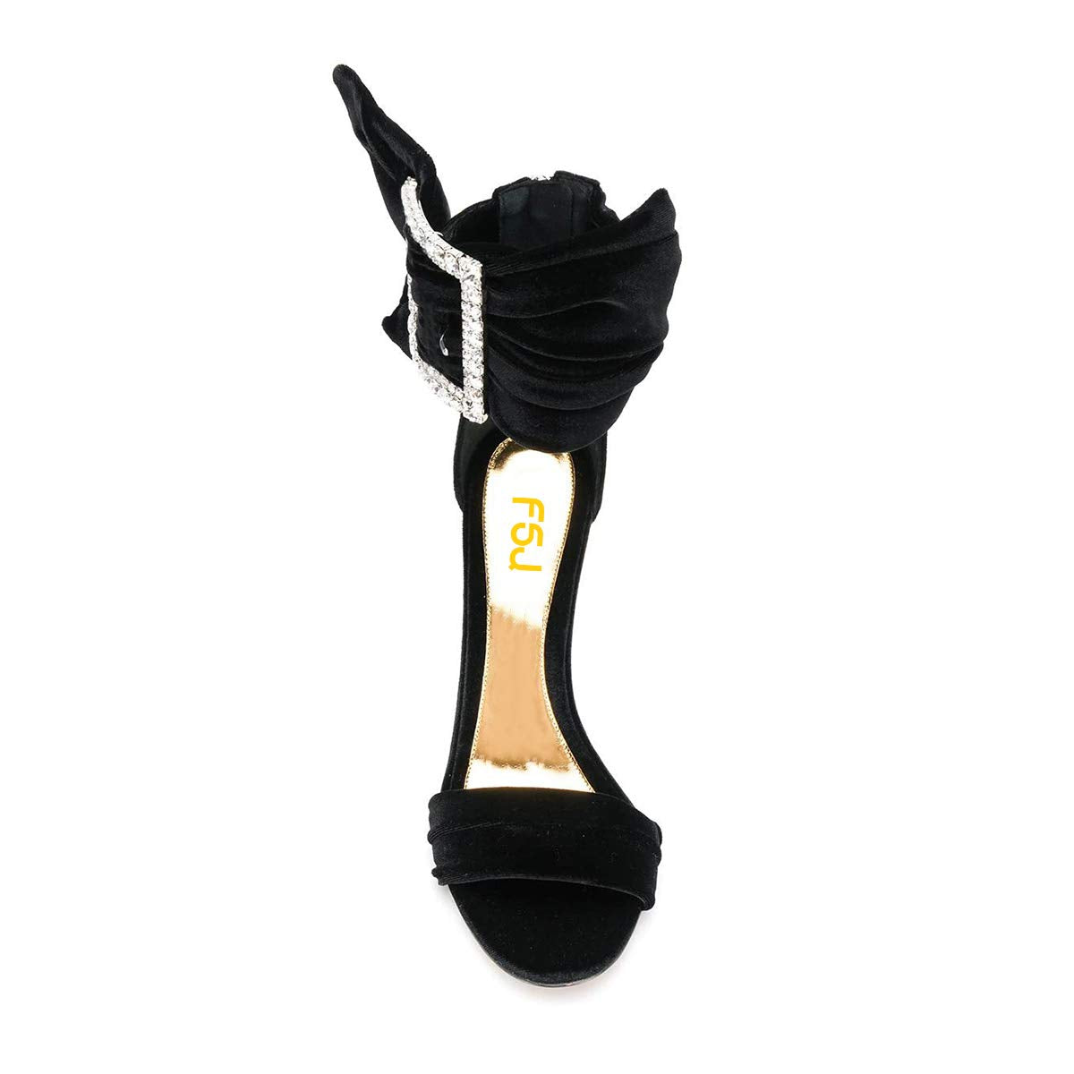 FSJ Women Open Toe Stylish Sandals Ankle Strap Chunky Block High Thick Heels Wedding Party Ballroom Shoes Size 4-15 US