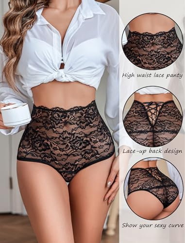Avidlove Womens Underwear Invisible Seamless Hipster Lace Underwear Full Coverage Panties
