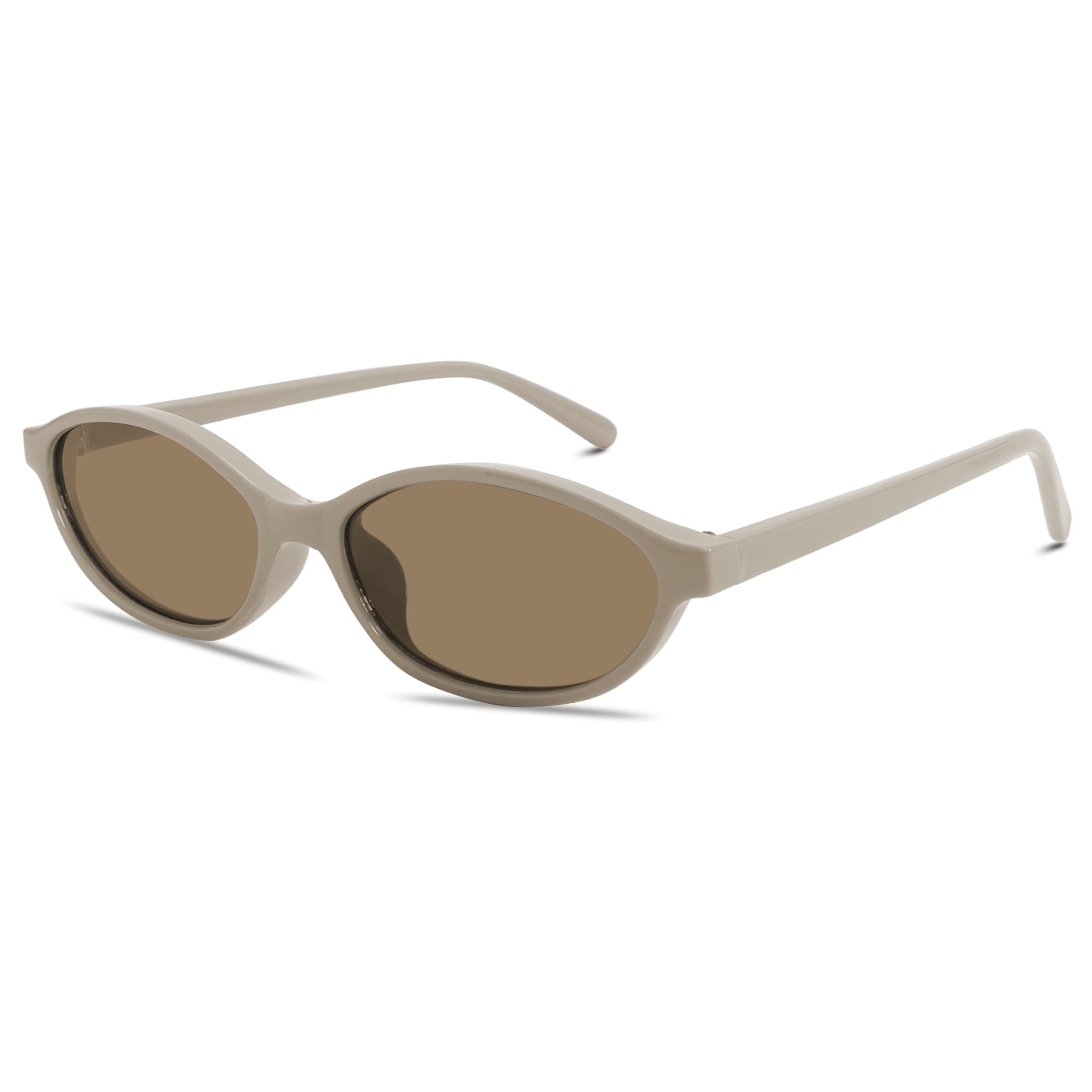 GUVIVI Retro Oval Sunglasses for Women Chic Cat Eye 90s Sunnies Lightweight Narrow Shades Trendy UV protection Sun Glasses