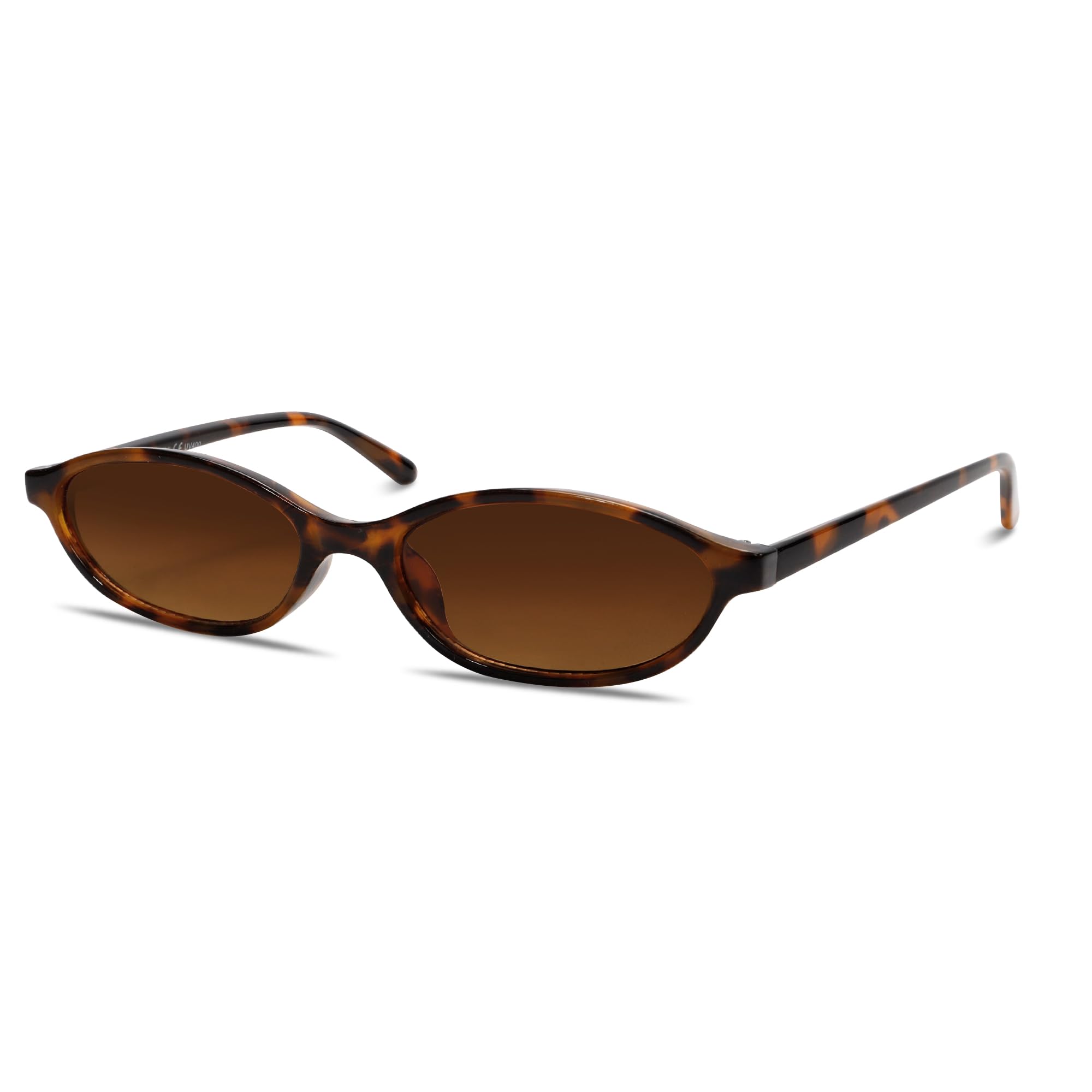 GUVIVI Retro Oval Sunglasses for Women Chic Cat Eye 90s Sunnies Lightweight Narrow Shades Trendy UV protection Sun Glasses