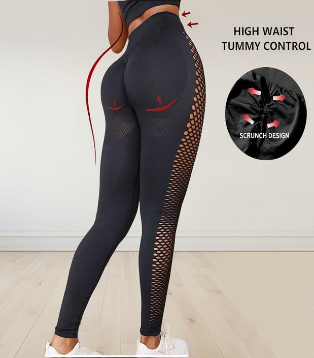 MGULEEYI New Lifting Leggings Women High Waisted Seamless Workout Leggings Gym Booty Tights Tummy Control Yoga Pants