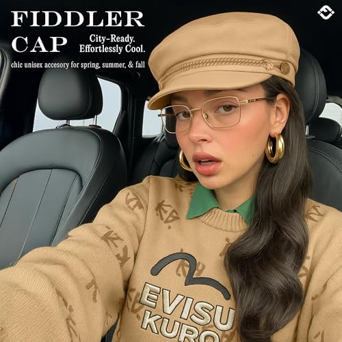 Funky Junque Newsboy Hat for Women – Trendy Greek Fisherman Cap, Classic Women's Baker Boy Newsies Hat, Ladies Fashion Caps