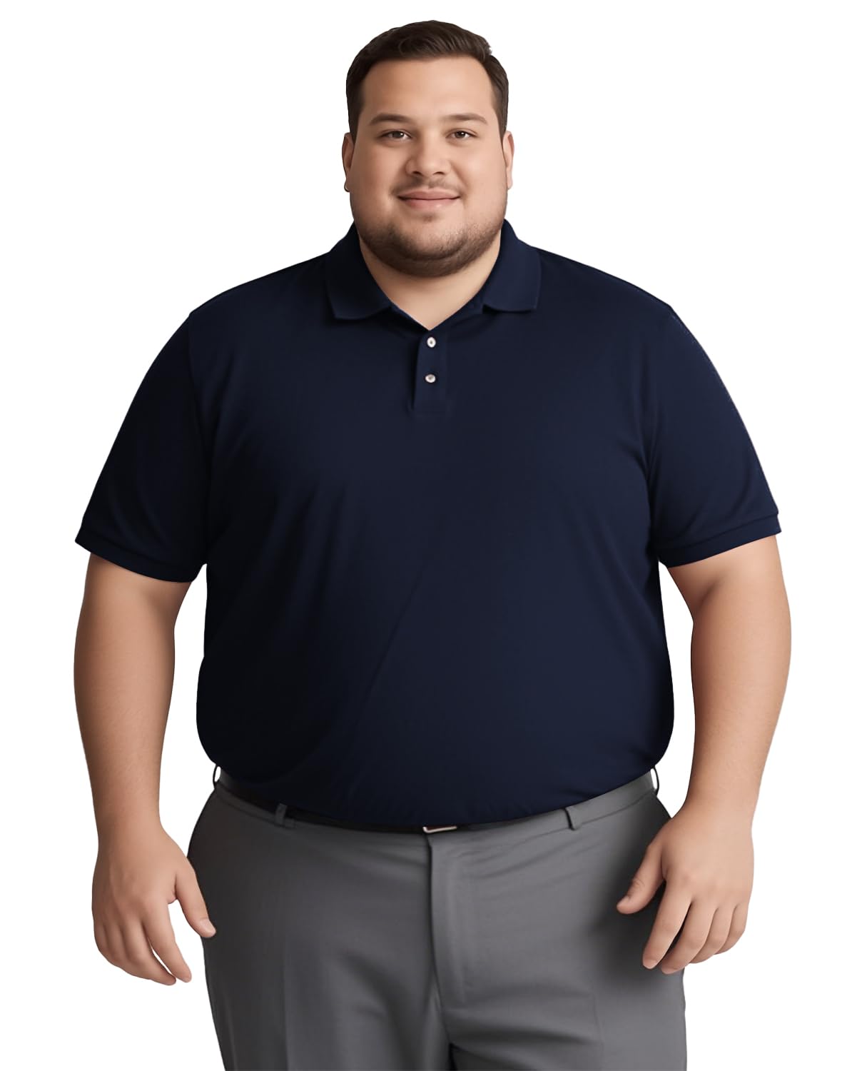 Yuyapu Big and Tall Polo Shirts for Men Short Sleeve Casual Cotton Mens Golf Shirt Classic Button Down Sport Work Shirts