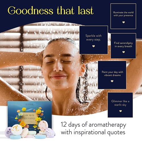 Gifts for Women, Aromatherapy Shower Steamers – 12-Pack Self Care & Spa Birthday Gifts for Women, Relaxation & Stress Relief, Bath Shower Bombs with Lavender & Eucalyptus Essential Oils