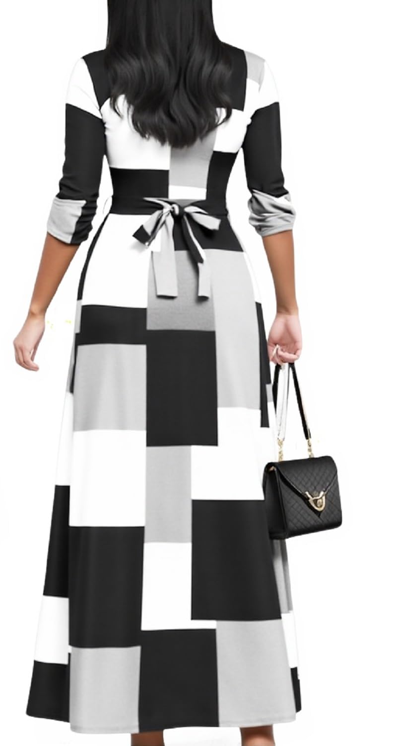 Maxi Dresses for Women Long Dress Casual V-Neck Loose Prom Dresses All Seasons