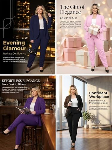 Aro Lora Womens Plus Size 2 Piece Outfits Pantsuits Long Sleeve Ruffle Irregular Hem Open Front Blazer Pant Set