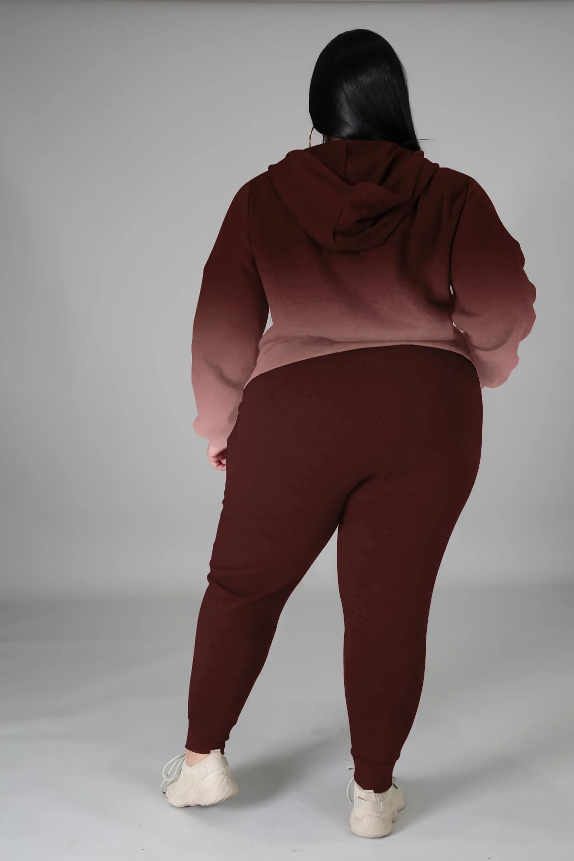 YeGine Womens Plus Size Two Piece Outfits Sweatsuits Casual Long Sleeve Set With Pockets