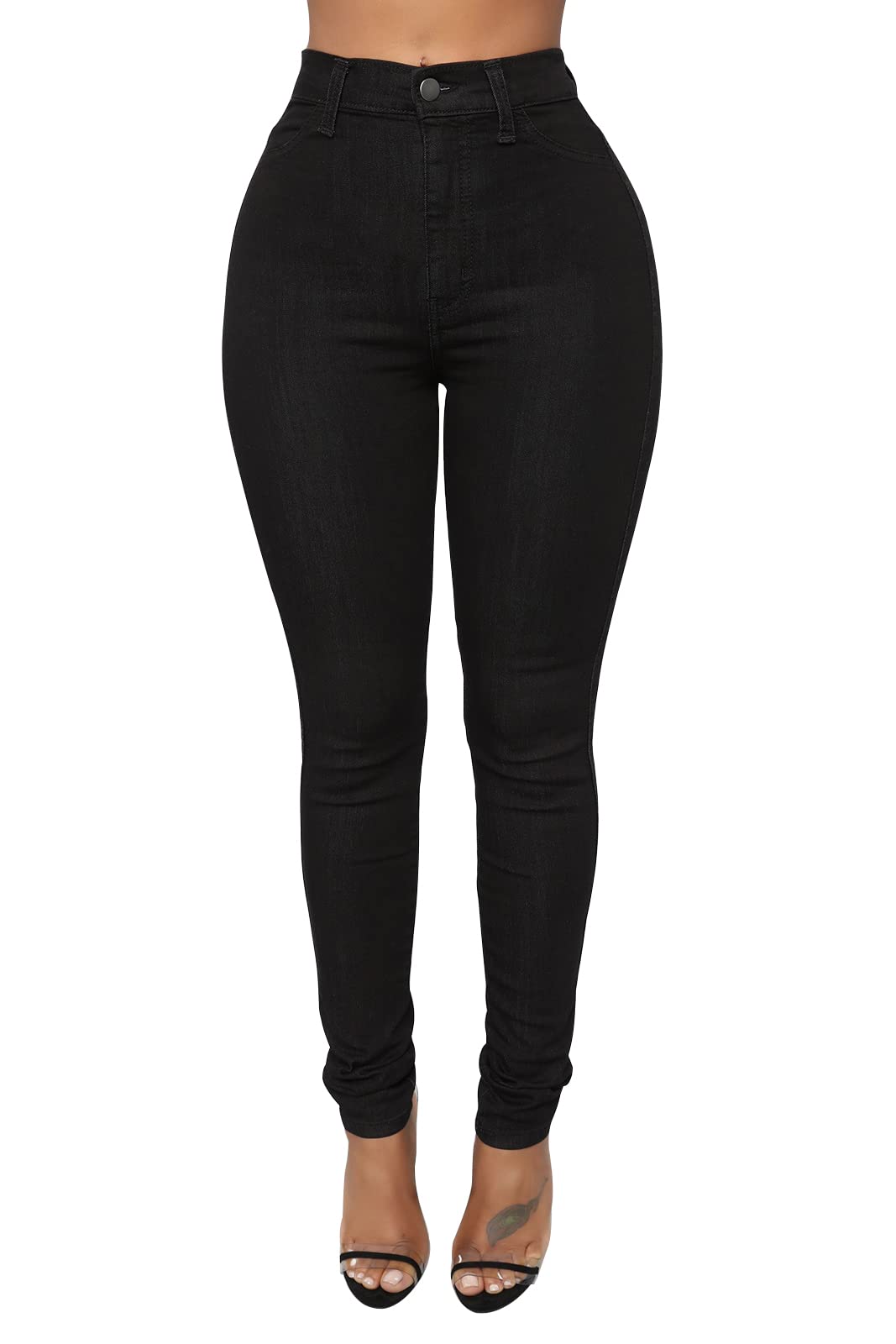 KUNMI Womens Classic High Waisted Skinny Stretch Butt Lifting Jeans Slim Fit Denim Pants