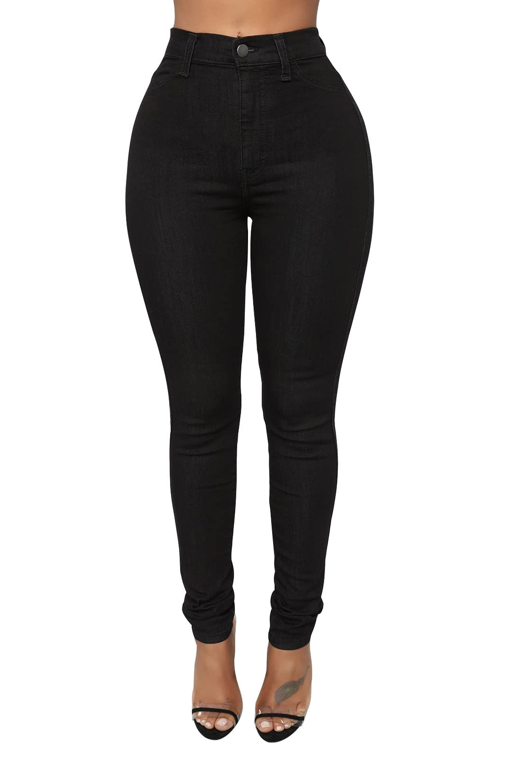 KUNMI Womens Classic High Waisted Skinny Stretch Butt Lifting Jeans Slim Fit Denim Pants