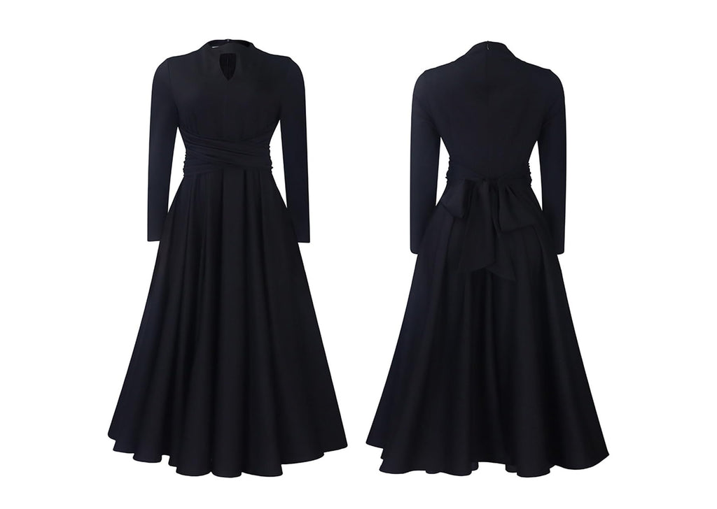 Symina Women's Long Sleeve Maxi Dress Church Cocktail African Formal Fall Dresses Plus Size Wedding Guest Dress