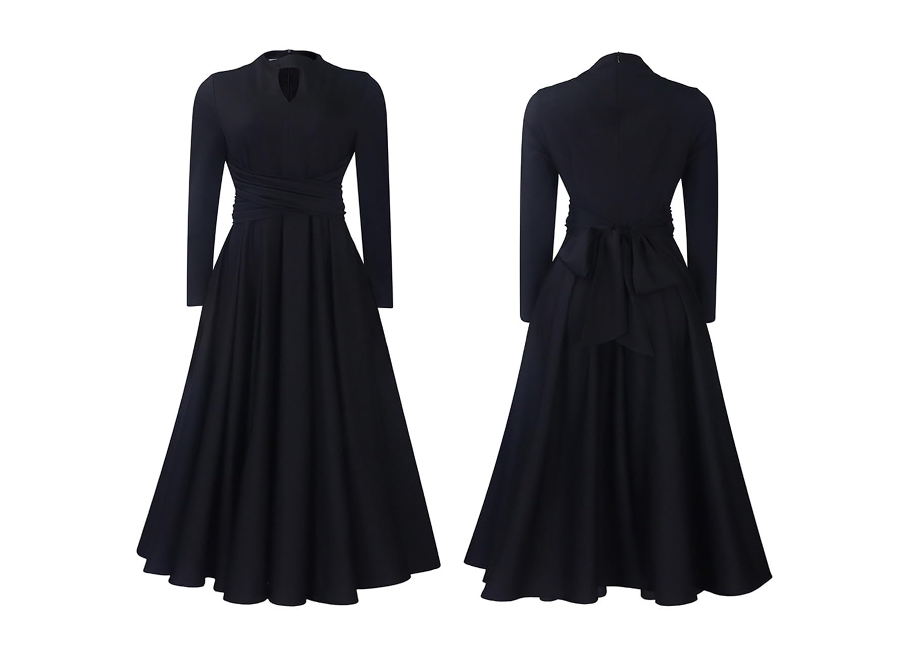 Symina Women's Long Sleeve Maxi Dress Church Cocktail African Formal Fall Dresses Plus Size Wedding Guest Dress