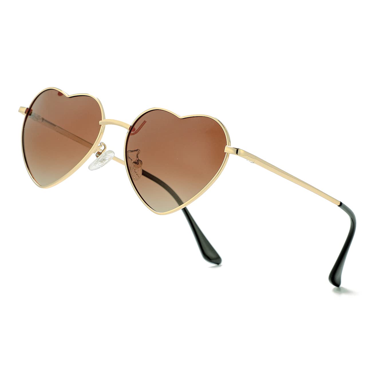 JOVAKIT Polarized Heart Sunglasses for Women Fashion Lovely Style Metal Frame UV400 Protection Lens