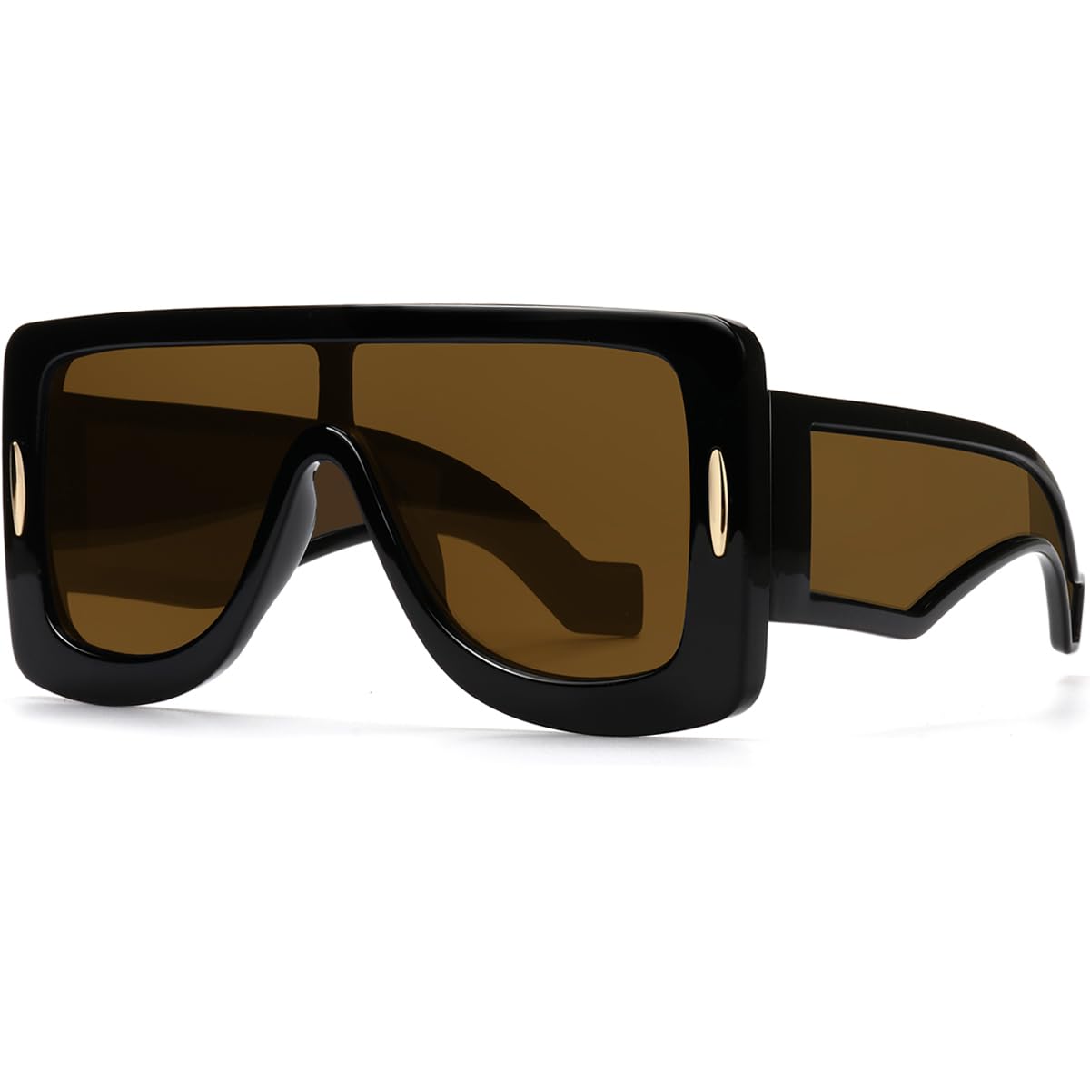 GFUIARA Trendy Anagram Mask Sunglasses for Women Men Oversized Flat Top Fashion Shield Sun Glasses UV Protection Sunnies