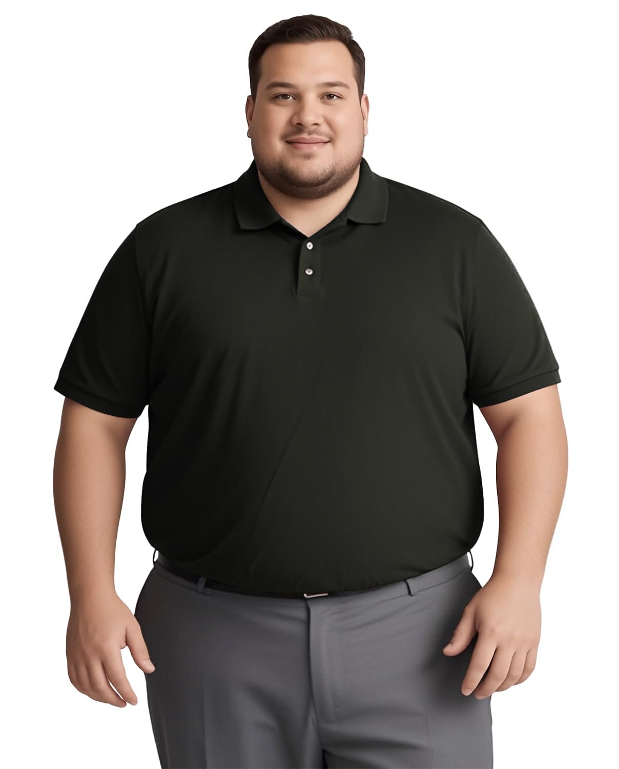 Yuyapu Big and Tall Polo Shirts for Men Short Sleeve Casual Cotton Mens Golf Shirt Classic Button Down Sport Work Shirts