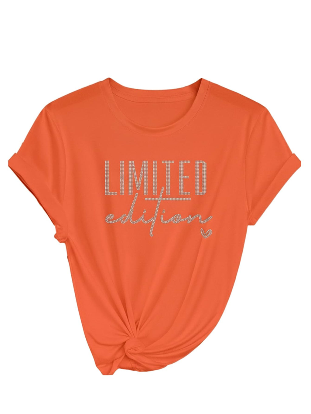 SweatyRocks Women's Plus Size Bling Rhinestone T Shirts Short Sleeve Crew Neck Y2K Tops