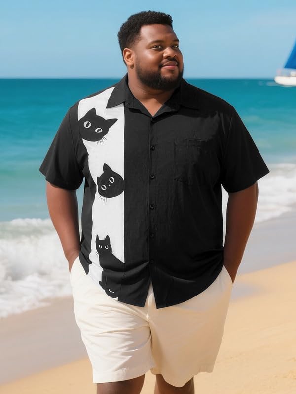 Yuyapu Button Down Shirt Men Causal Big and Tall Shirts for Men Short Sleeve Button up Summer Beach Work Shirts Plus Size