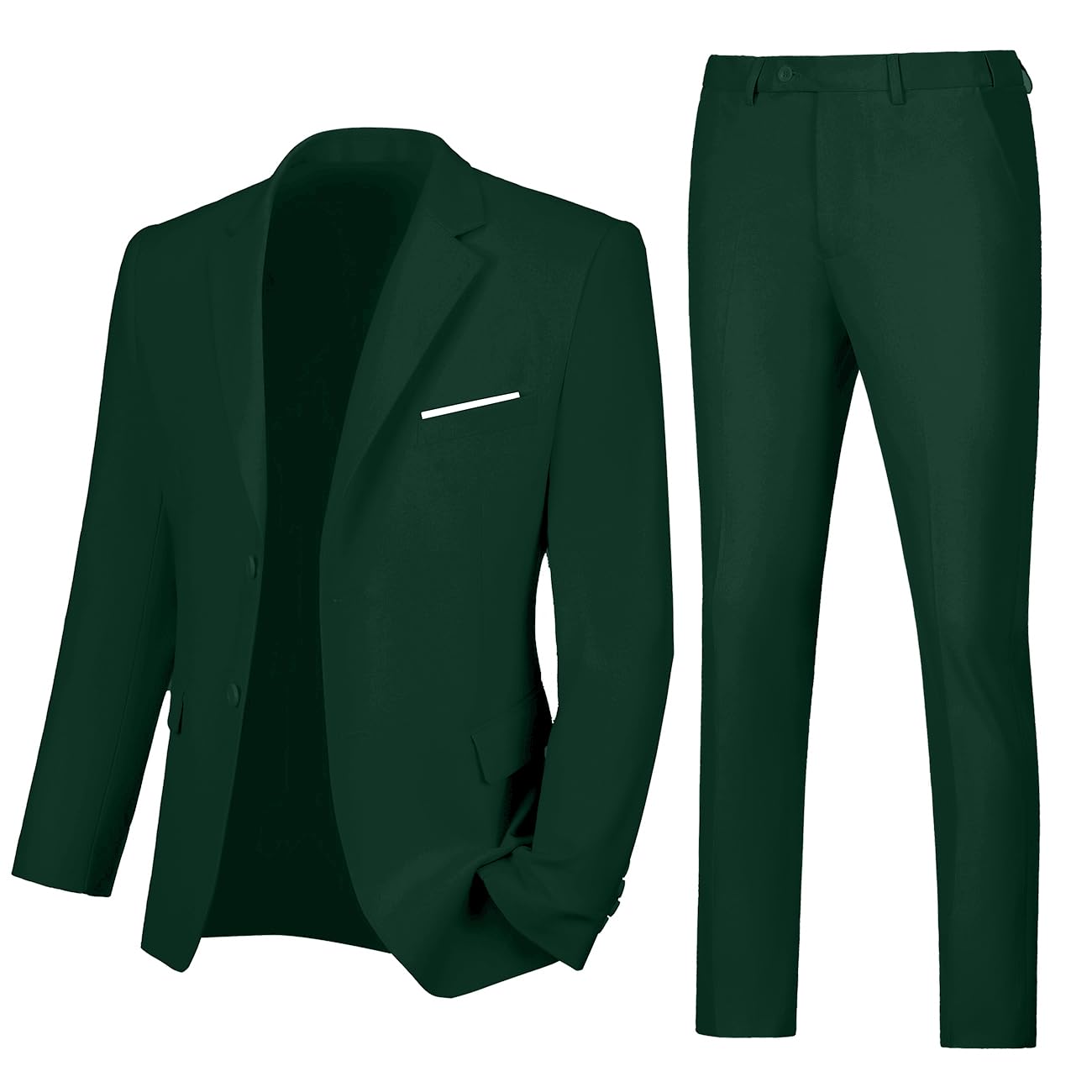 Lynerun Mens 2 Piece Slim Fit Suit Two Button Formal Solid Suit Jacket Pants Set Wedding Work Prom Tuxedo Men