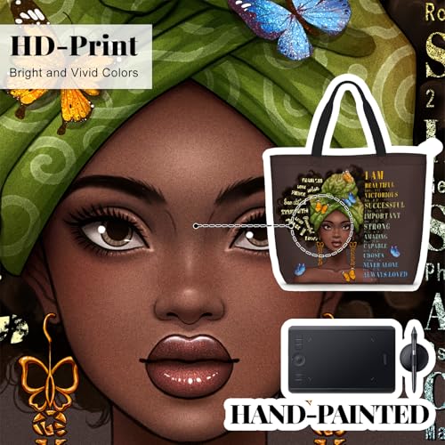 Foinior African American Black Women Tote Bag Black Girl Magic Shoulder Handbag For Work Travel Beach Shopping
