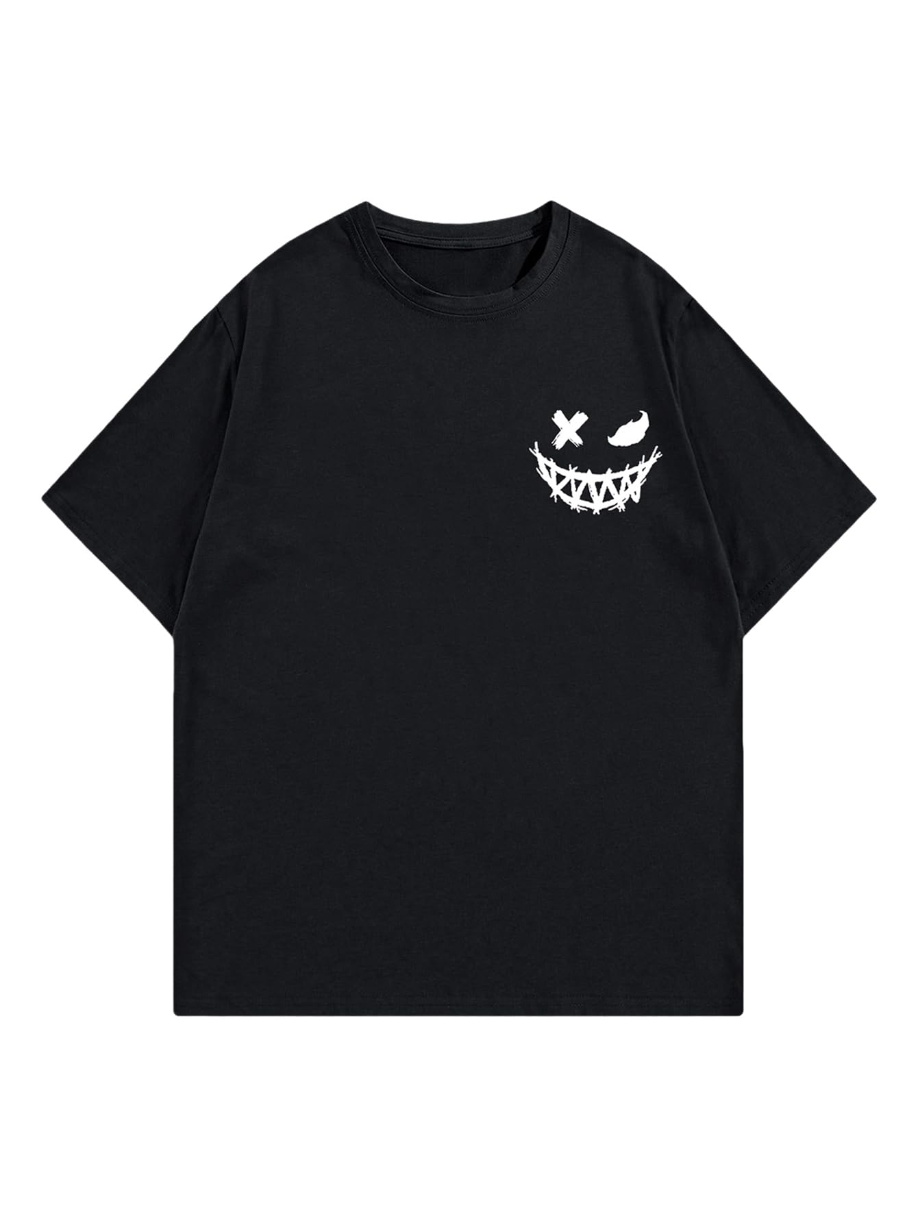 BEAUDRM Men's Plus Size Graphic Print Round Neck Tee Short Sleeve Regular Fit Pullover T Shirt Streetwear