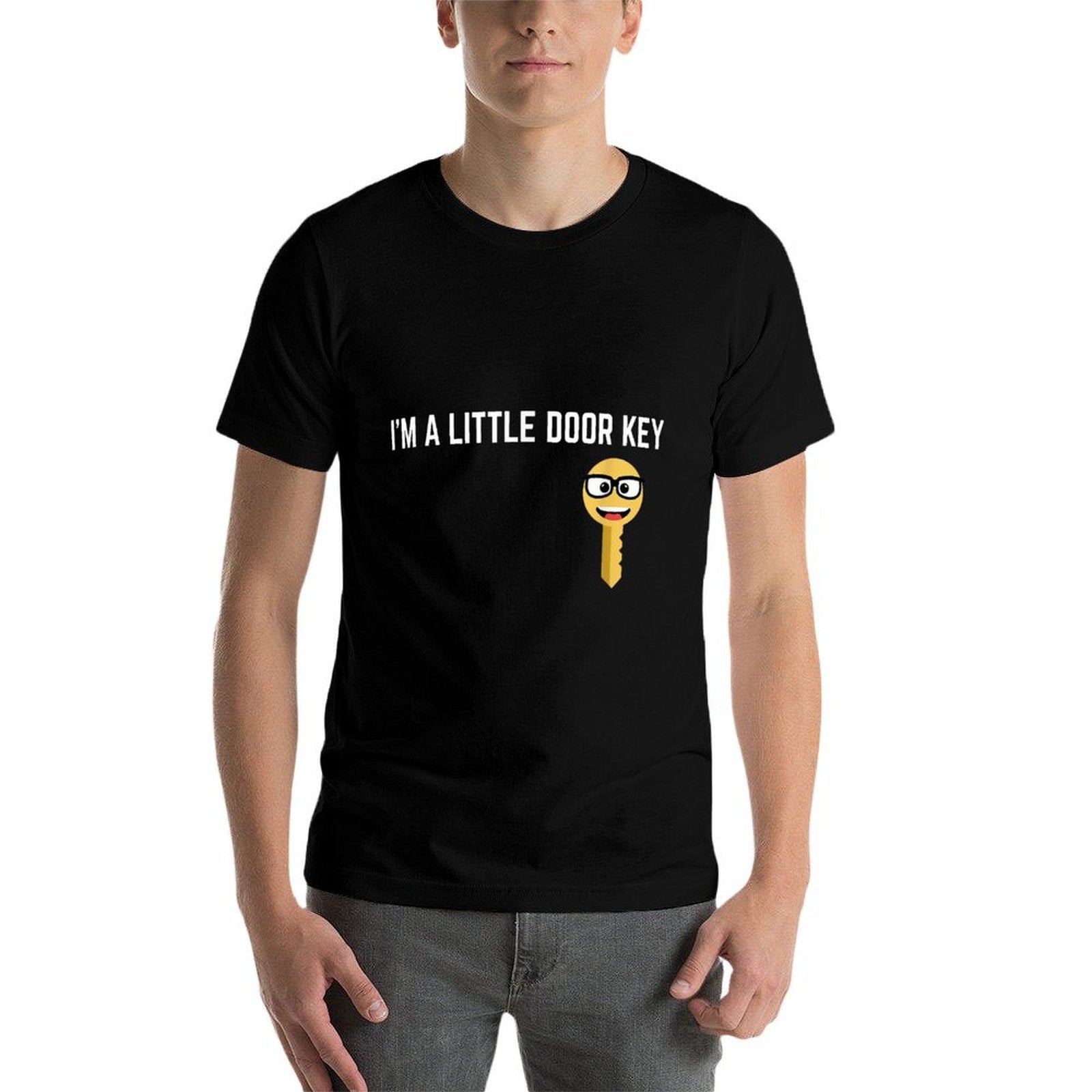 Funny Im A Little Door Key Nerdy Bad Dorky Mom Dad Kids Pun  Wrinkle-resistant T-Shirt