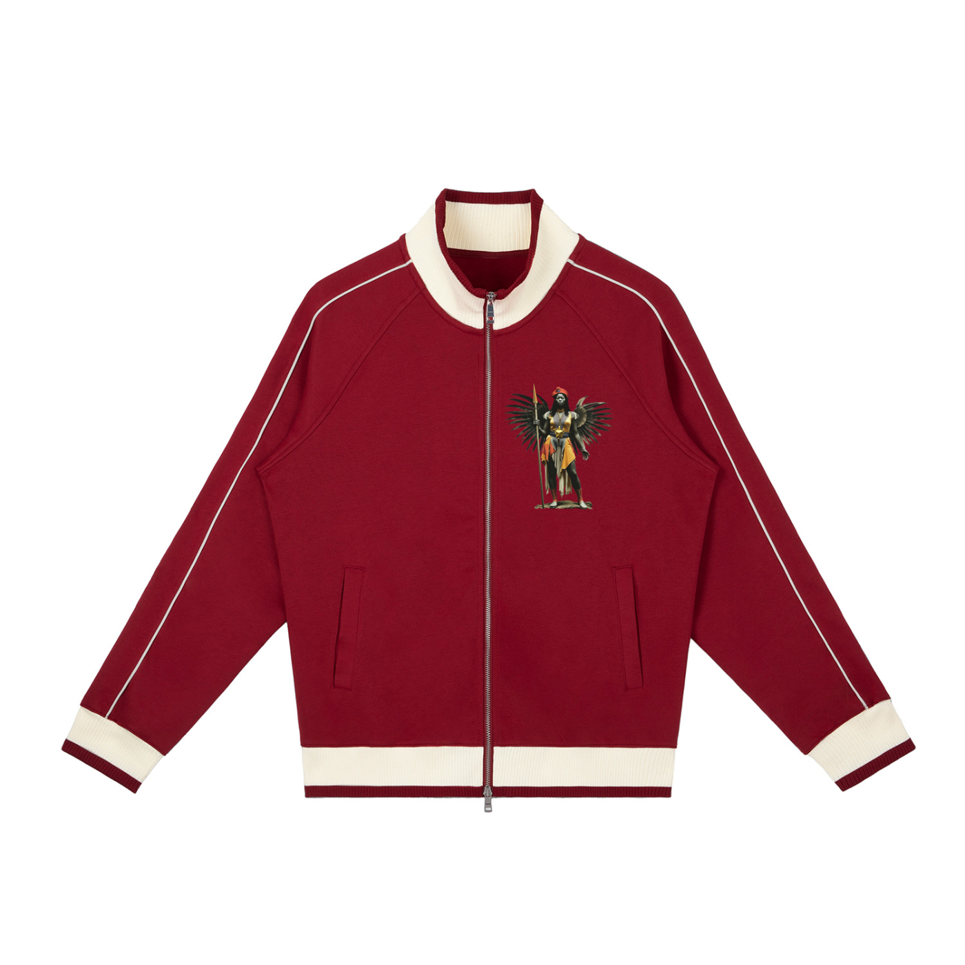 AmaruKhan Hebrews Color Block Raglan Sleeve Zip Track Jacket