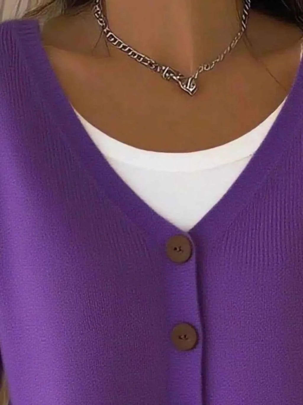 Full Size V-Neck Button-Down Knit Sweater Plus Size