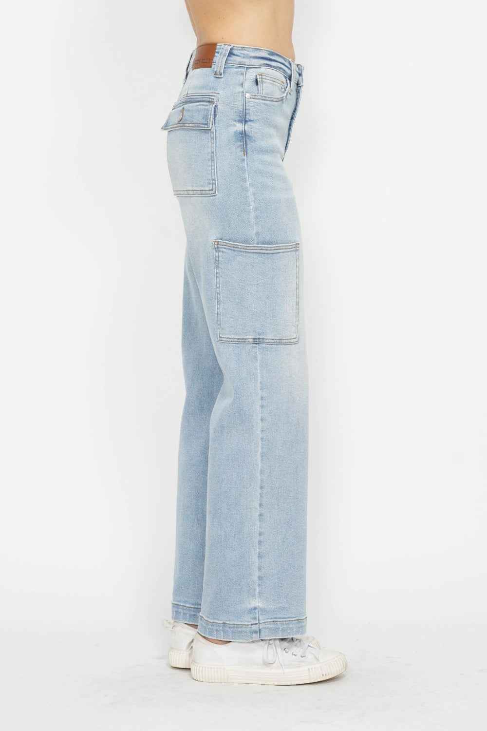 Judy Blue High Waist Cargo Jeans - Straight
