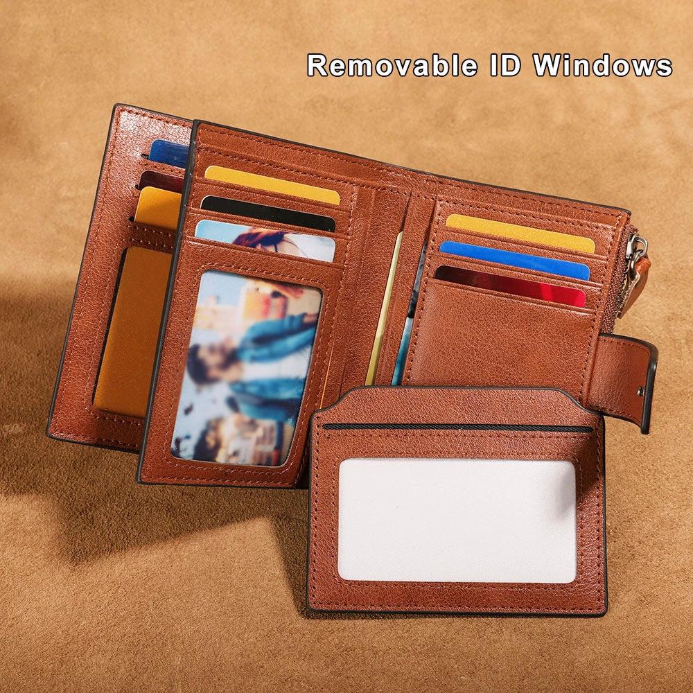 Men's Leather Wallet Multi-function Anti-theft Zipper