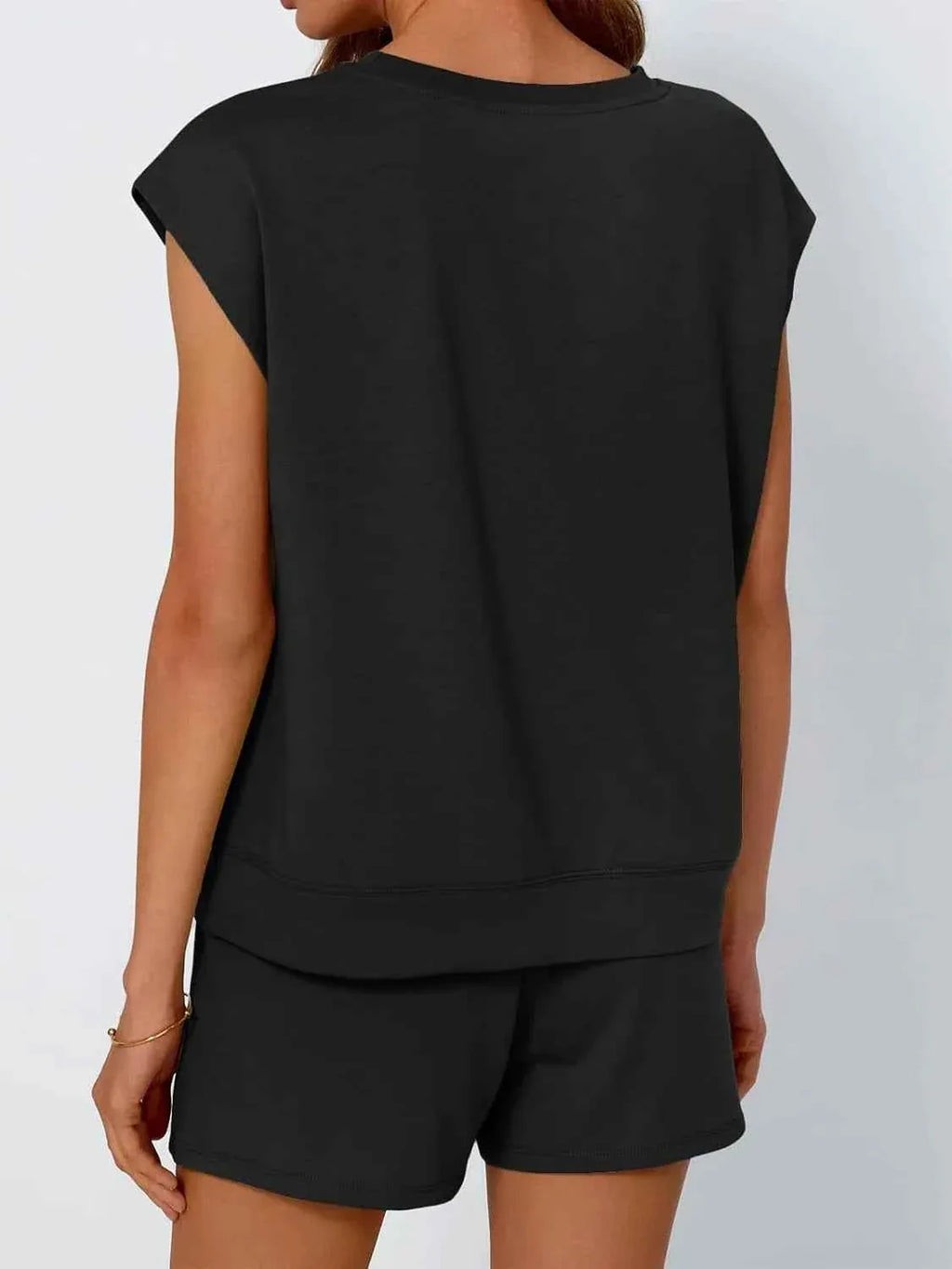 Round Neck Two-Piece Set - Drop Sleeve Design