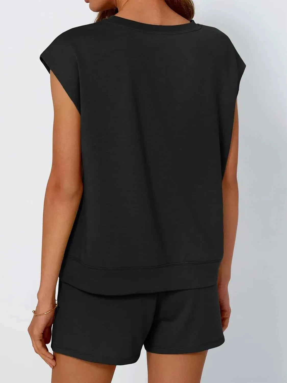 Round Neck Two-Piece Set - Drop Sleeve Design