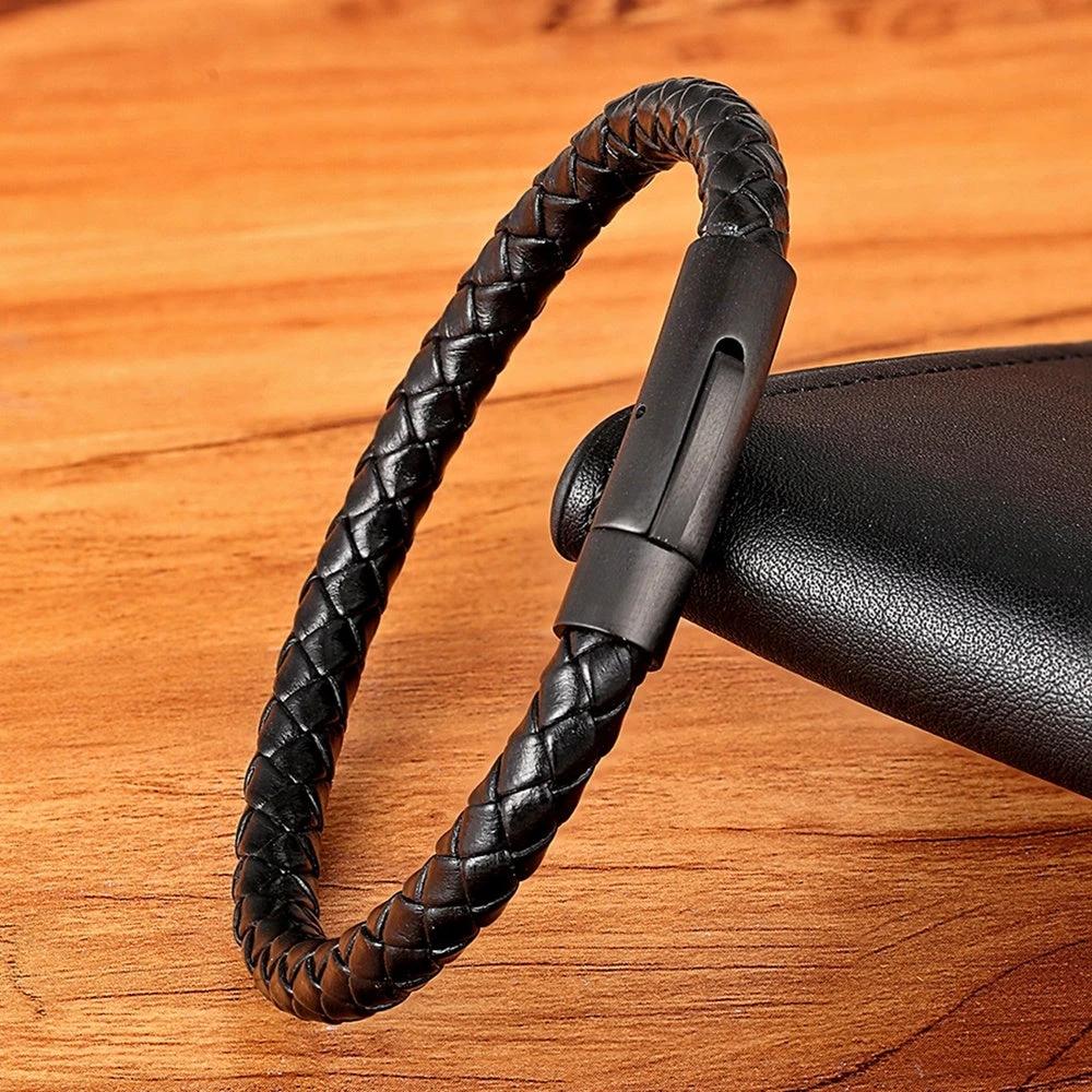 Men's Braided Stainless Steel Clasp Bracelet