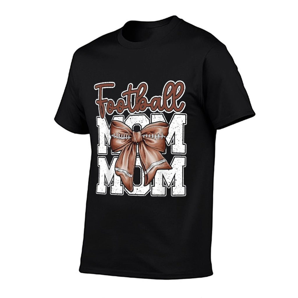 Football Mom Coquette Bow Sport Mama Mothers Day Game  Stretchy T-Shirt