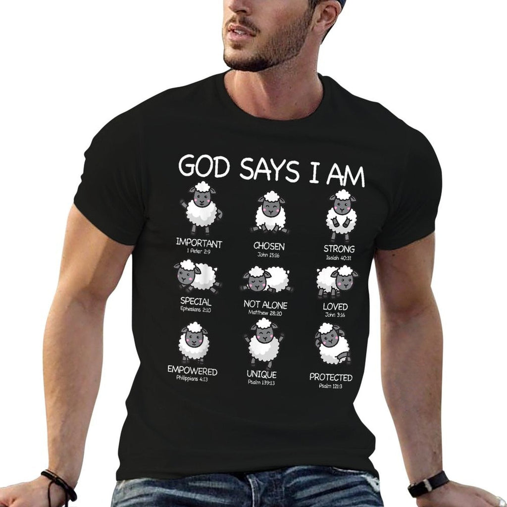 God Says I Am Cute Sheep Bible Verse Kids Toddler Girls  Classic T-Shirt