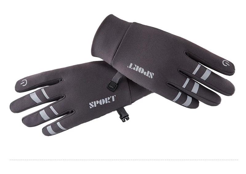 Reflective Velvet Warm Gloves For Men