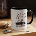 Introverting. Do Not Disturb. Two-Tone Cat Coffee Mug (11oz & 15oz)