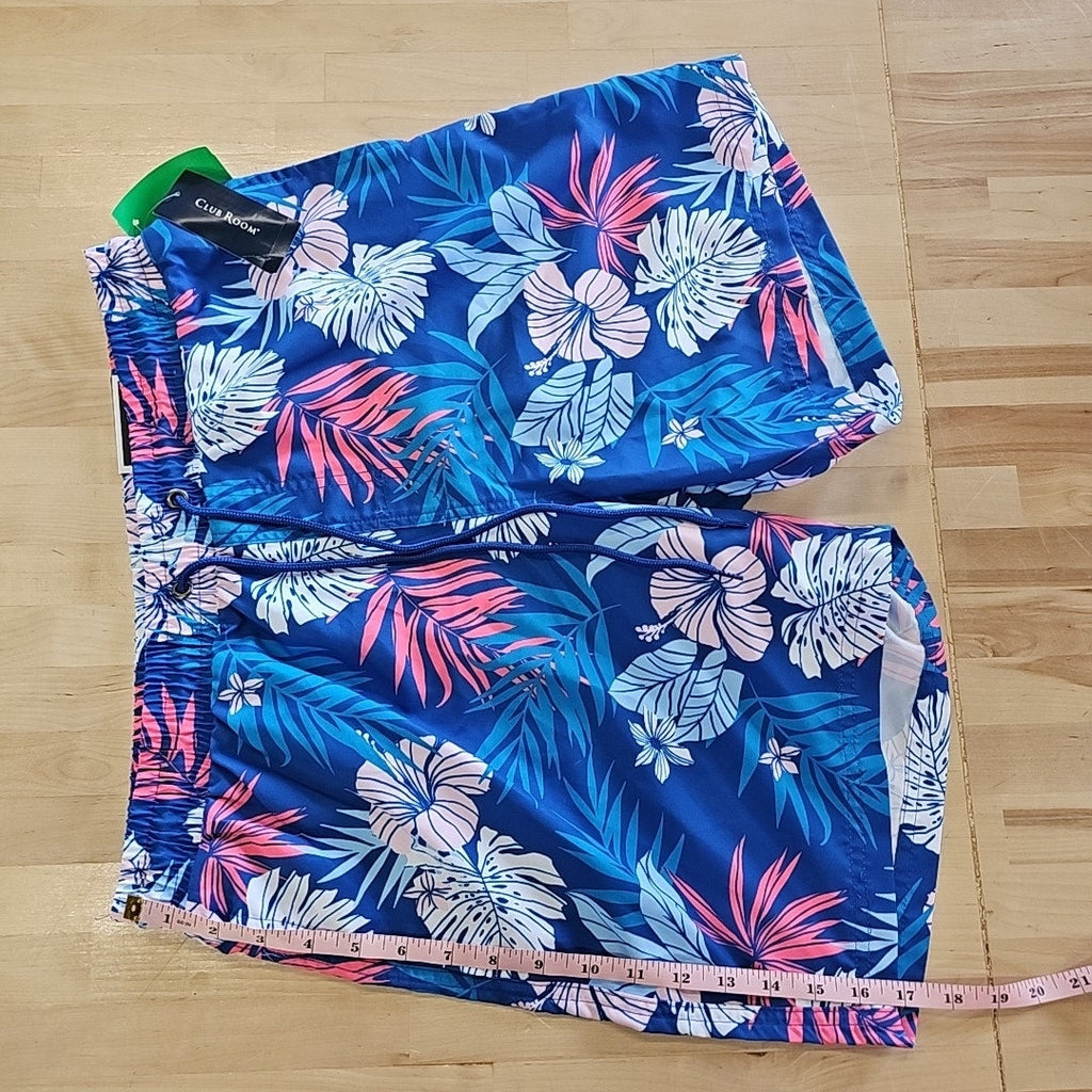 Club Room Men's Hibiscus Floral Print 7" Swim Trunks