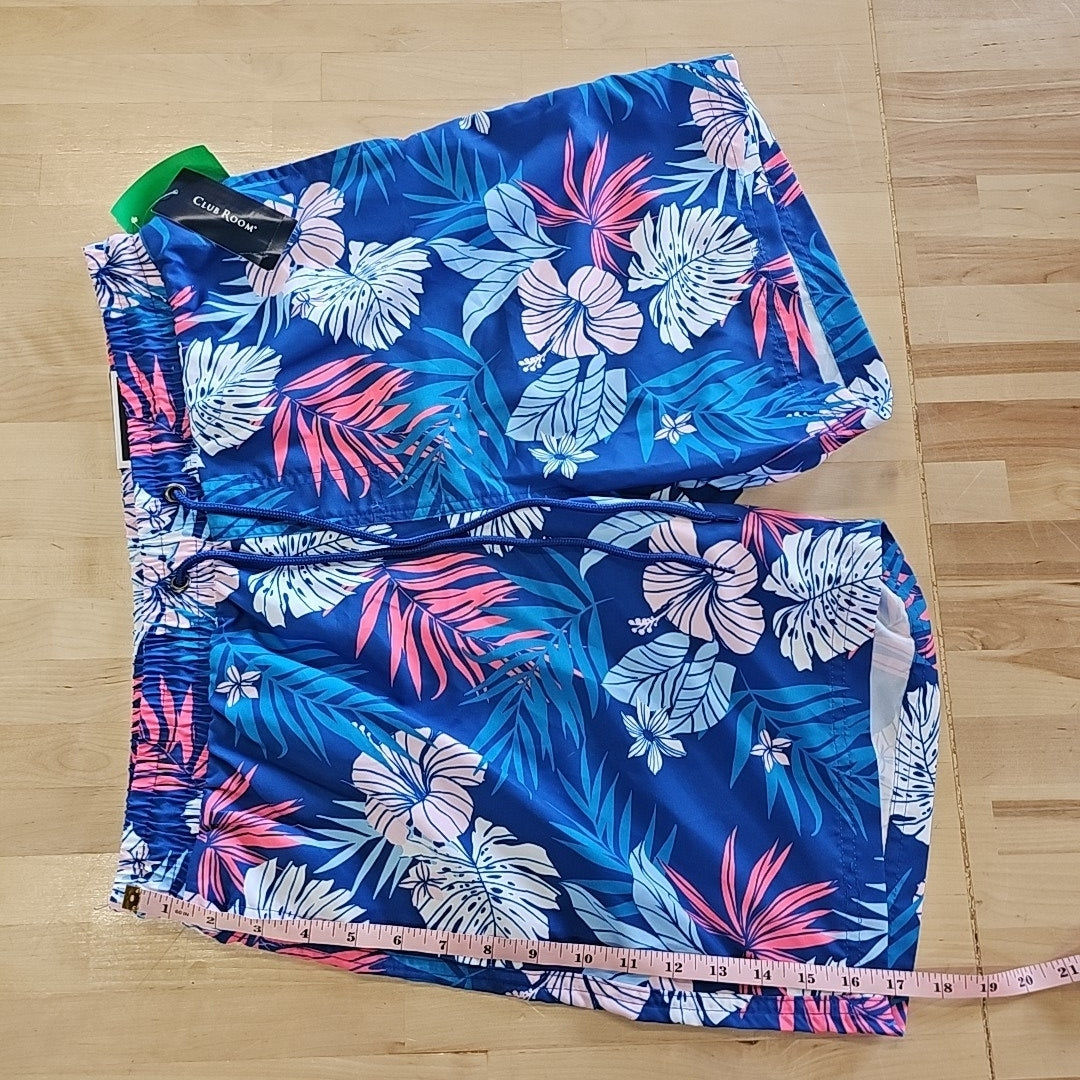 Club Room Men's Hibiscus Floral Print 7" Swim Trunks