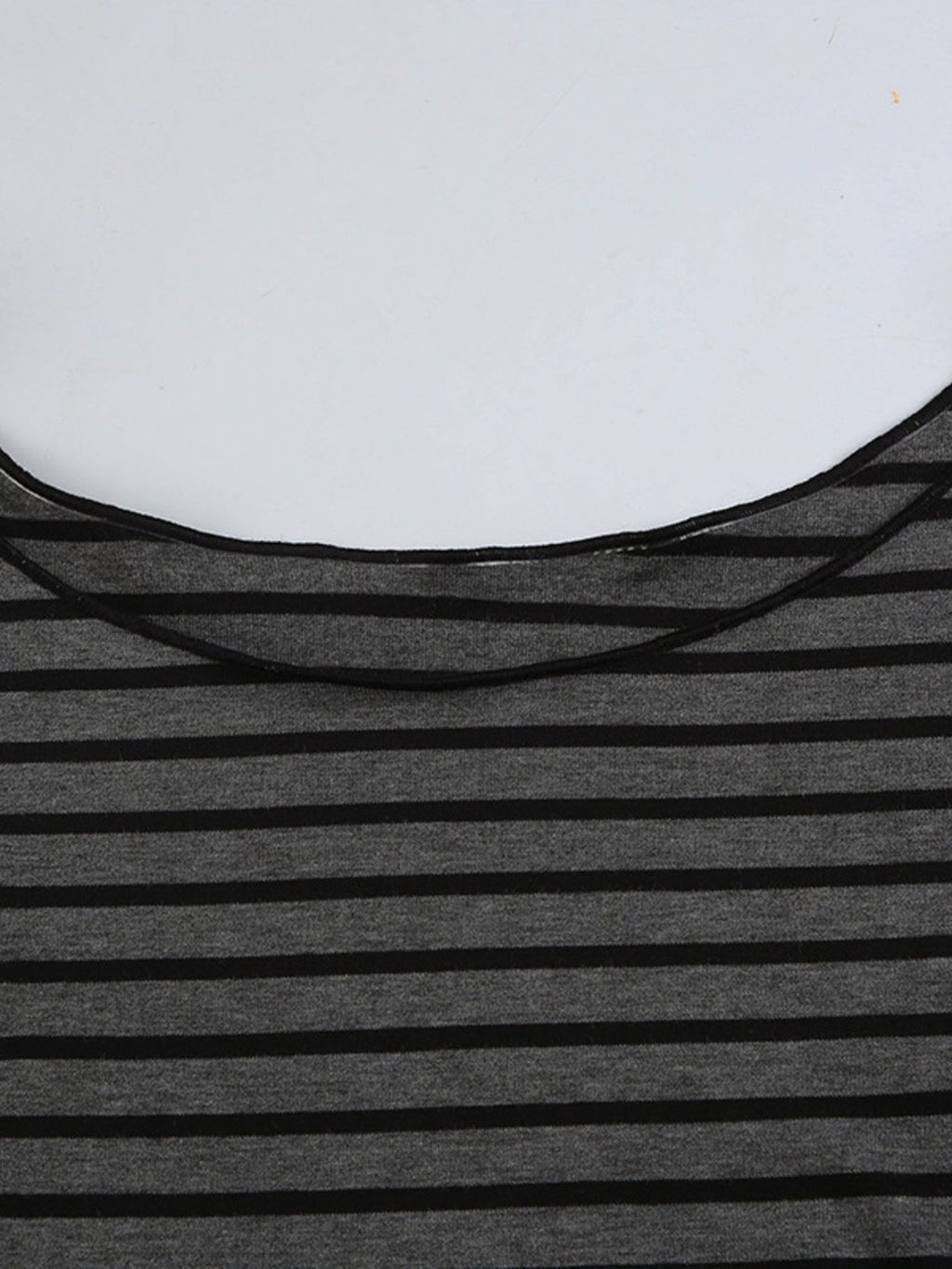 Striped Long Sleeve Boat Neck T Shirt