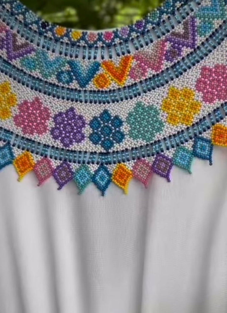 Handmade Beaded Tribal Necklace & Earrings Set "AURORA" - Limited Edition