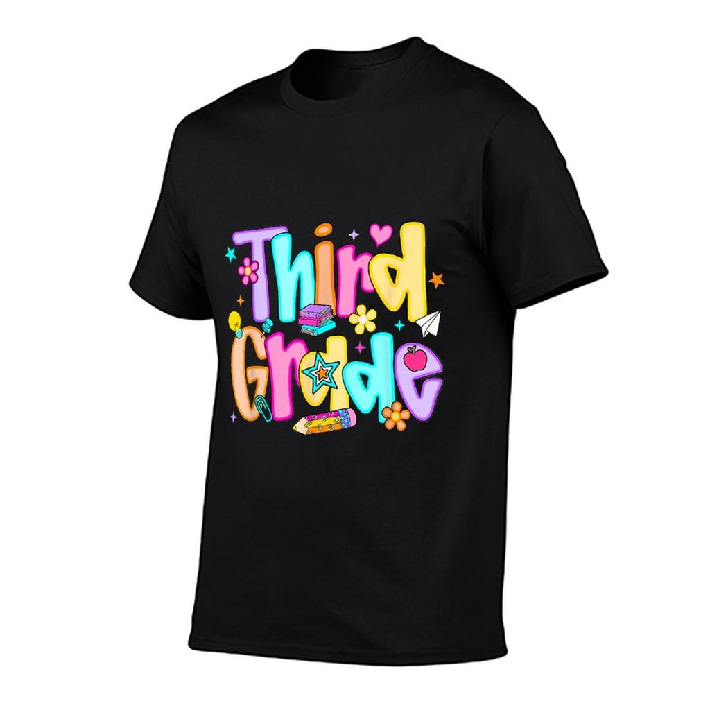 Back To School Preppy Third Grade 3rd Grade Teacher Girl Boy  Easy-care T-Shirt
